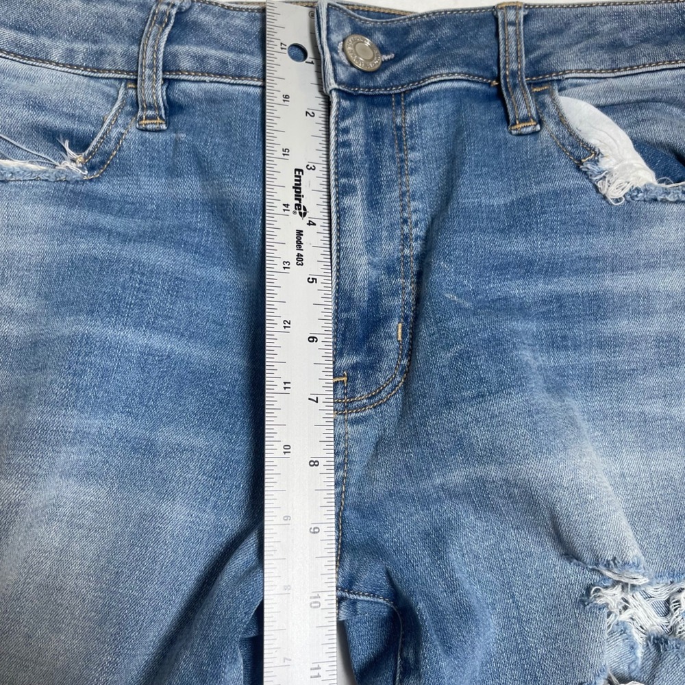 American Eagle Outfitters Light Blue Distressed Women's Jeggings - Picture 6 of 14